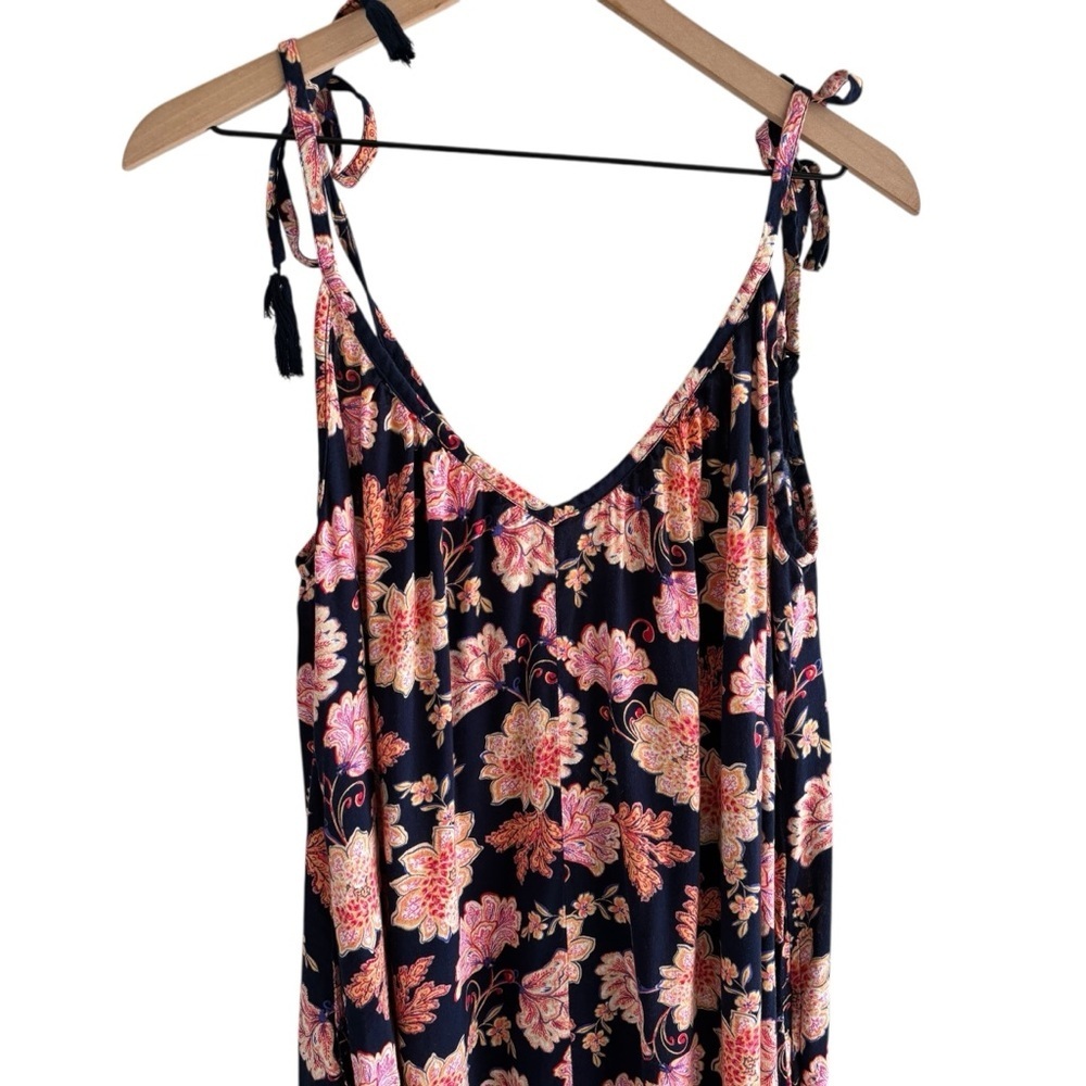 Old-Navy Tie-Shoulder Floral Print All Day Midi Swing Dress Size Small Casual - Picture 10 of 14